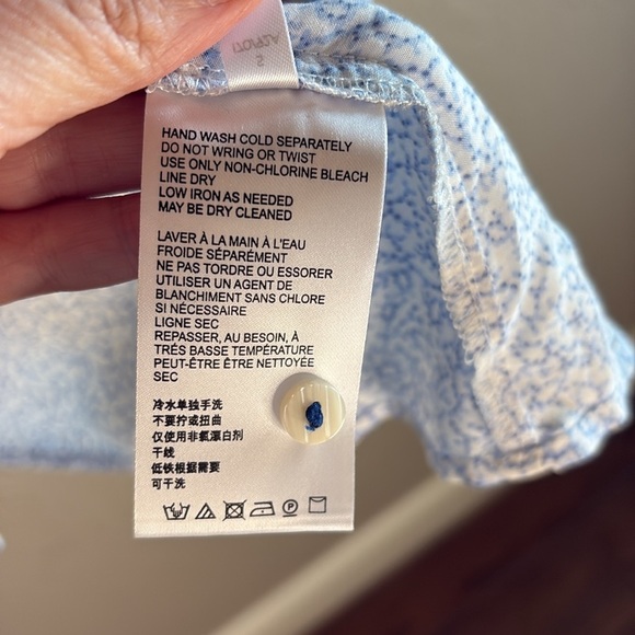 Anthropologie Maeve Blue Botanical Print top/ Size small - Picture 8 of 10